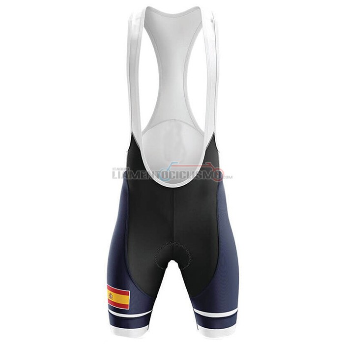 Abbigliamento Ciclismo Campione Spagna Manica Corta 2020 Blu Giallo